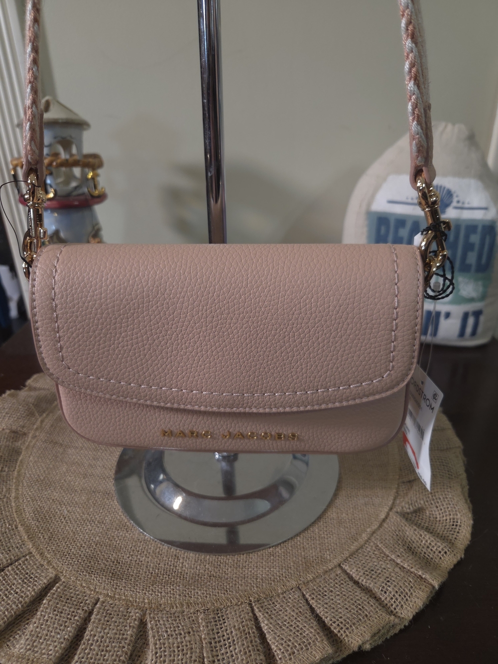 NWT Marc Jacobs Rose Pebbled Leather Crossbody